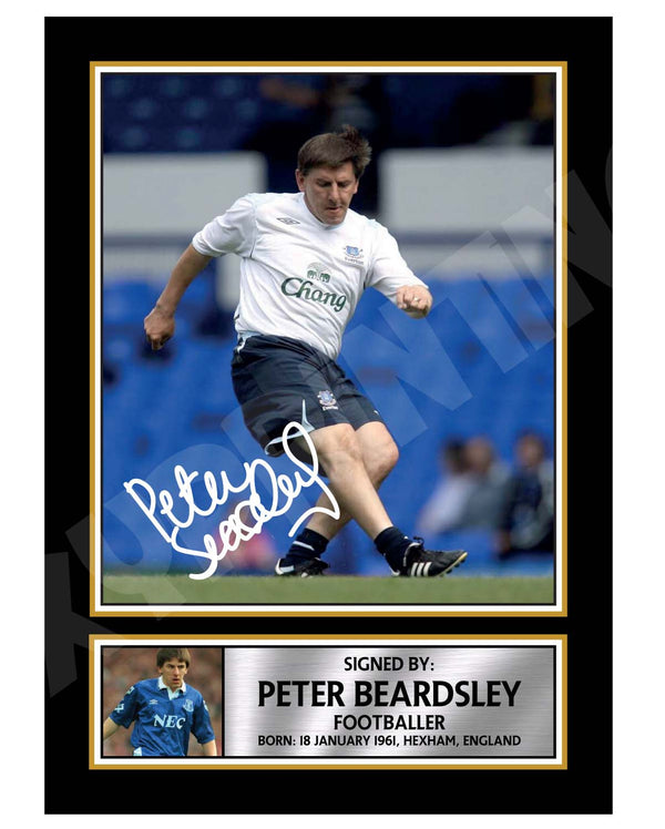 PETER BEARDSLEY 2 Football Player Printed Signature Print