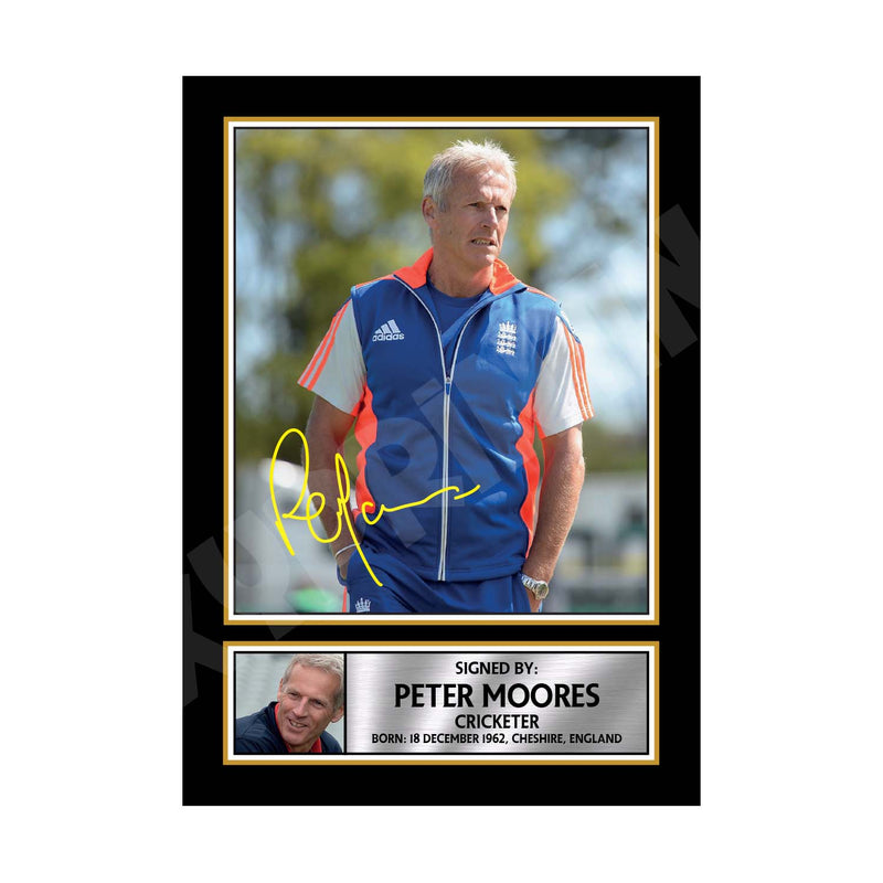 PETER MOORES Limited Edition Cricketer Signed Print - Cricket Player