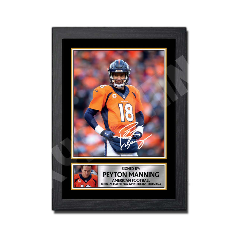 PEYTON MANNING 2 Limited Edition Football Signed Print - American Footballer