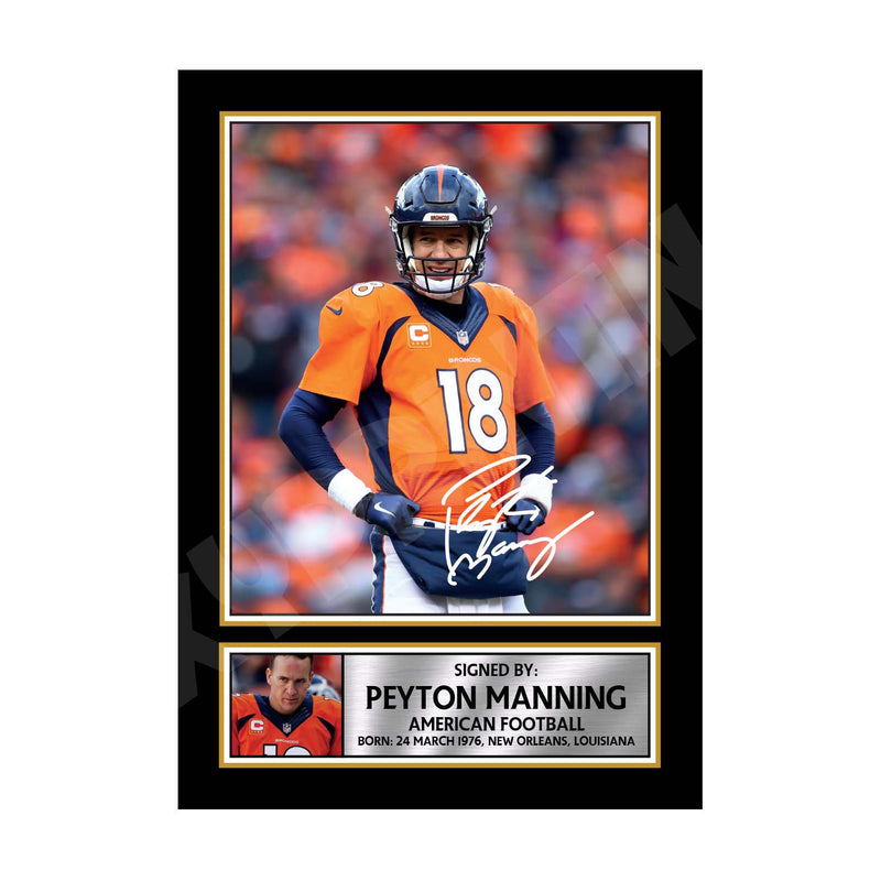 PEYTON MANNING 2 Limited Edition Football Signed Print - American Footballer