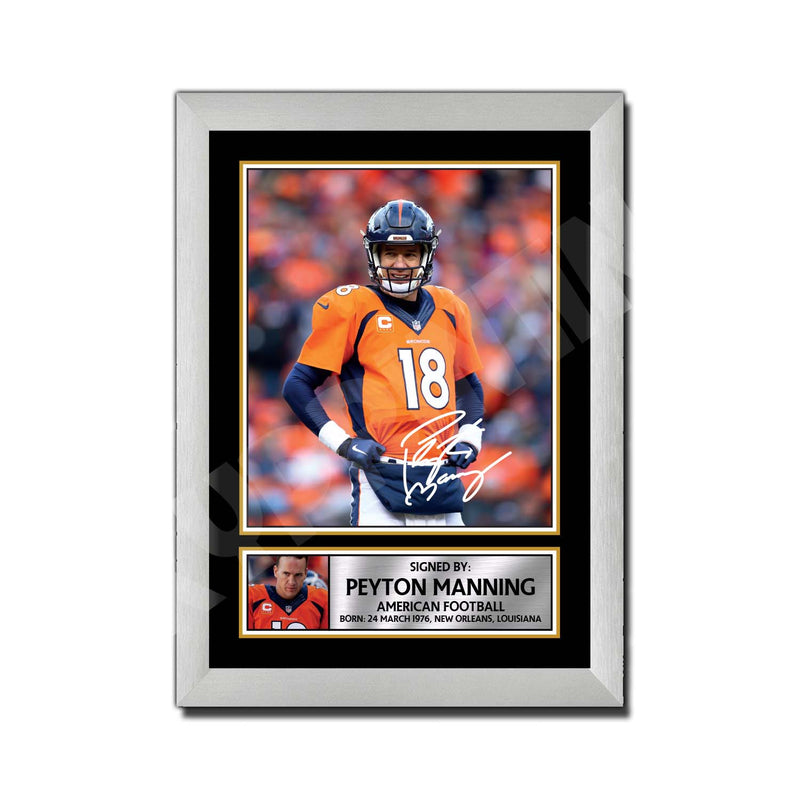 PEYTON MANNING 2 Limited Edition Football Signed Print - American Footballer