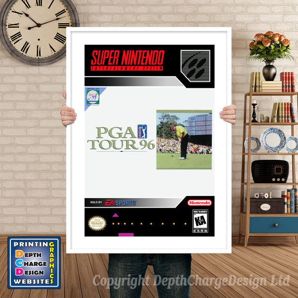 Pga Tour 96 Super Nintendo Game Inspired Theme Retro Gaming Poster