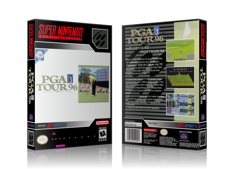 PGA Tour 96 Replacement SNES REPLACEMENT Game Case Or Cover