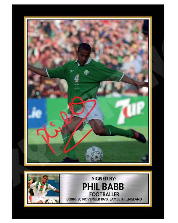 PHIL BABB Football Player Printed Signature Print