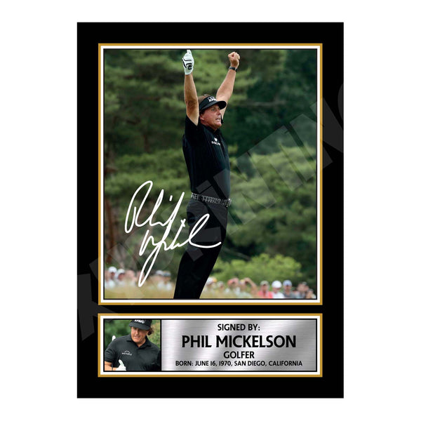 PHIL MICKELSON Golfer Printed Signature Print