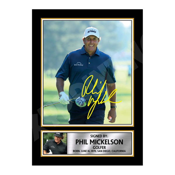 PHIL MICKELSON 2 Golfer Printed Signature Print