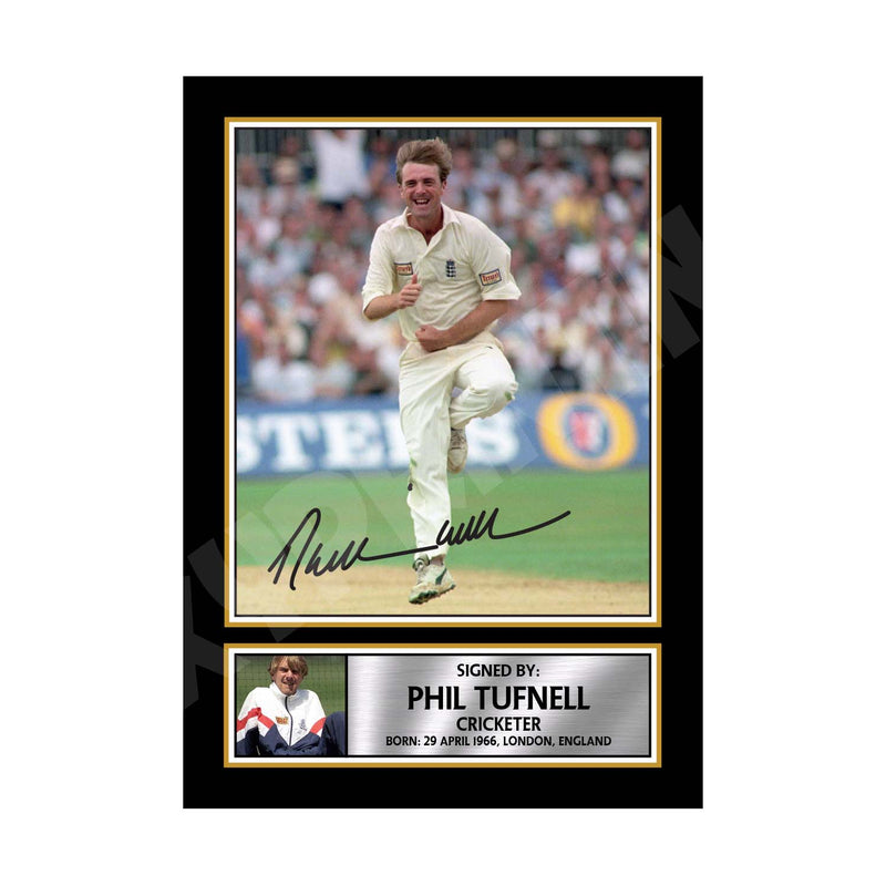 PHIL TUFNELL Limited Edition Cricketer Signed Print - Cricket Player