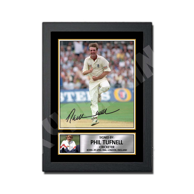 PHIL TUFNELL Limited Edition Cricketer Signed Print - Cricket Player