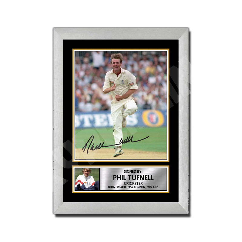 PHIL TUFNELL Limited Edition Cricketer Signed Print - Cricket Player