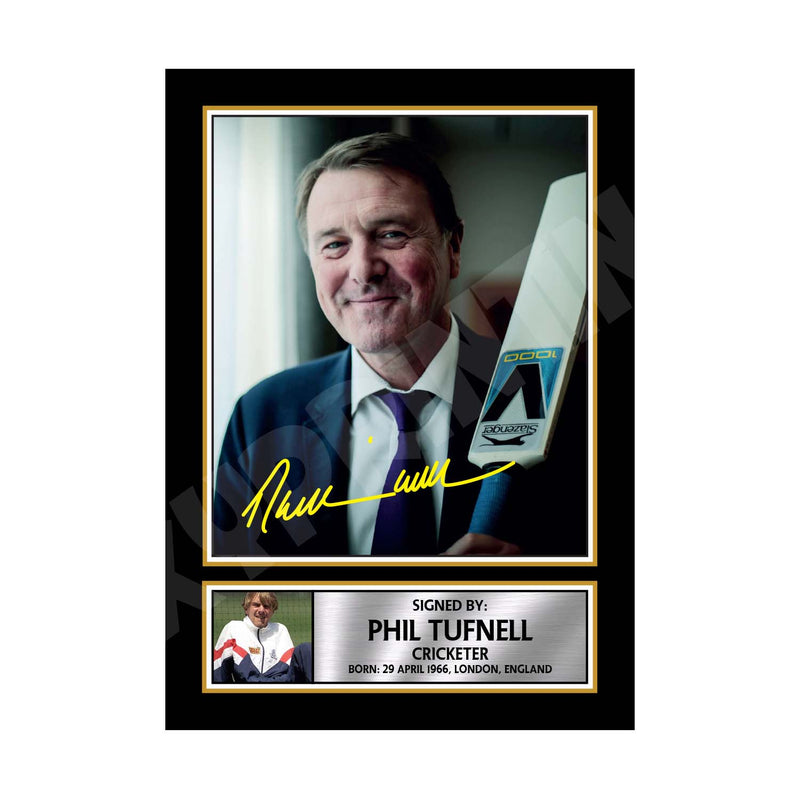 PHIL TUFNELL 2 Limited Edition Cricketer Signed Print - Cricket Player
