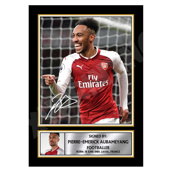 PIERRE EMERICK AUBAMEYANG 2 Football Player Printed Signature Print