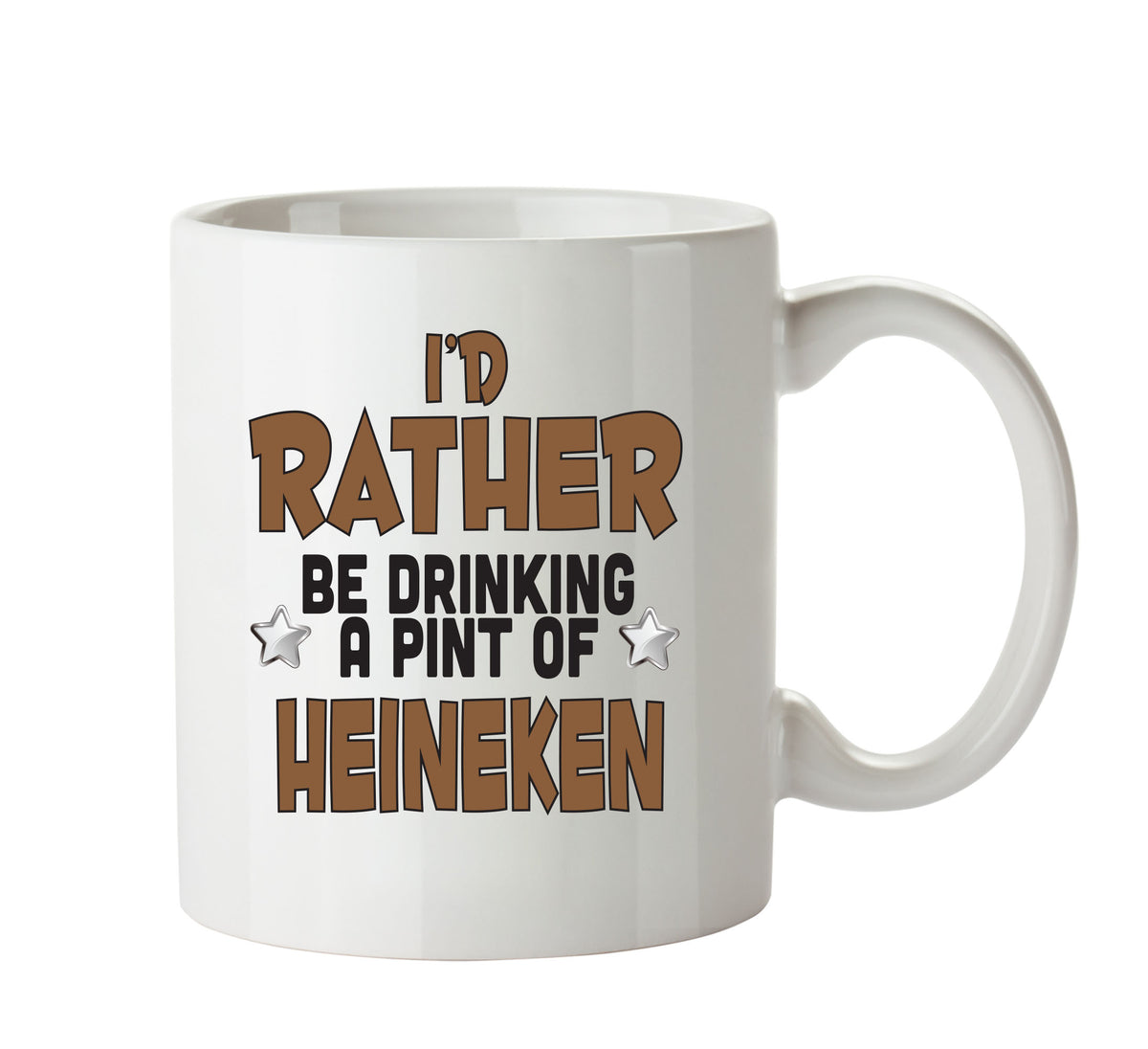 I'd Rather Be DRINKING A PINT OF HEINEKEN Personalised ADULT OFFICE MUG – printed mug product image 1