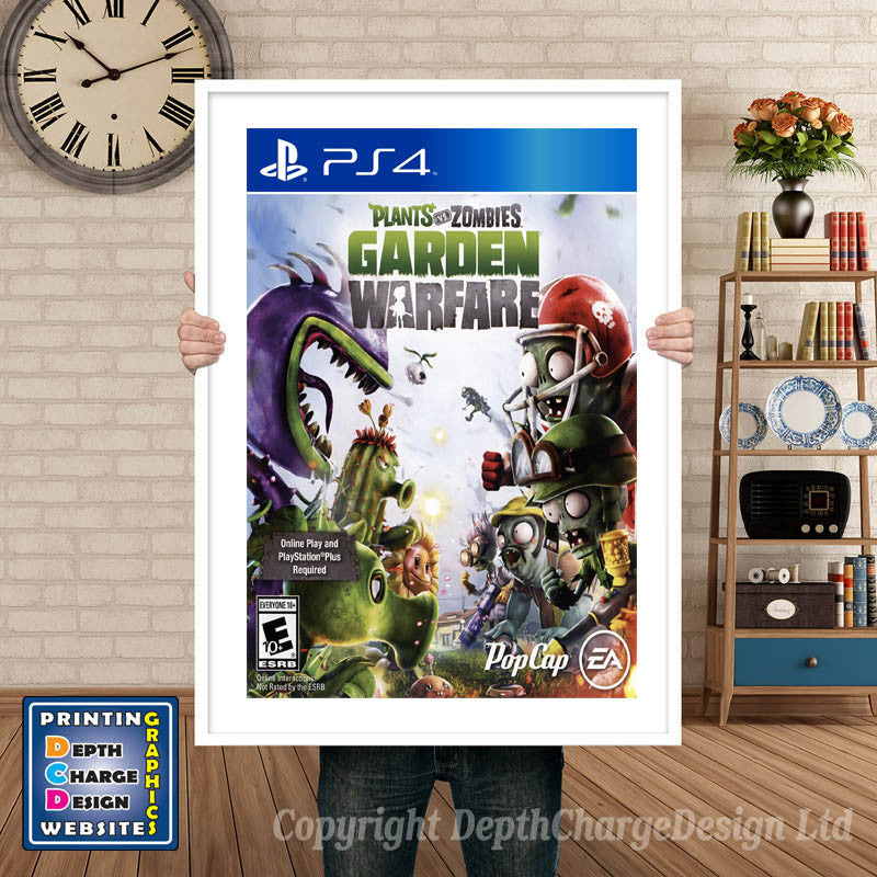 PLANTS VS ZOMBIES GARDEN WARFARE PS4 GAME INSPIRED THEME PS4 GAME INSPIRED THEME Retro Gaming Poster A4 A3 A2 Or A1