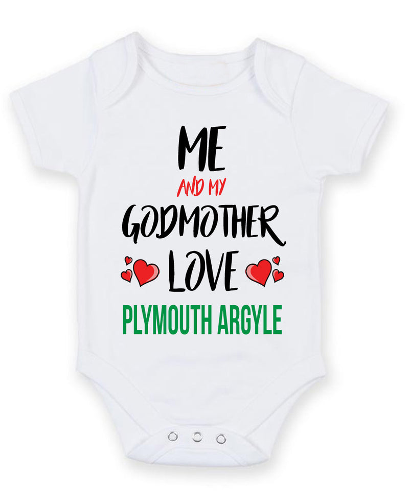 Me and My Godmother Love PLYMOUTH ARGYLE Personalised FOOTBALL TEAM Baby Grow