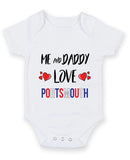 Me and Daddy Love PORTSMOUTH Personalised FOOTBALL TEAM Baby Grow