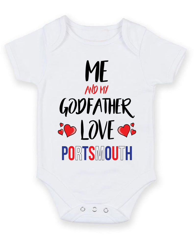 Me and My Godfather Love PORTSMOUTH Personalised FOOTBALL TEAM Baby Grow