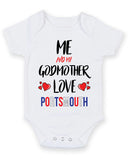 Me and My Godmother Love PORTSMOUTH Personalised FOOTBALL TEAM Baby Grow