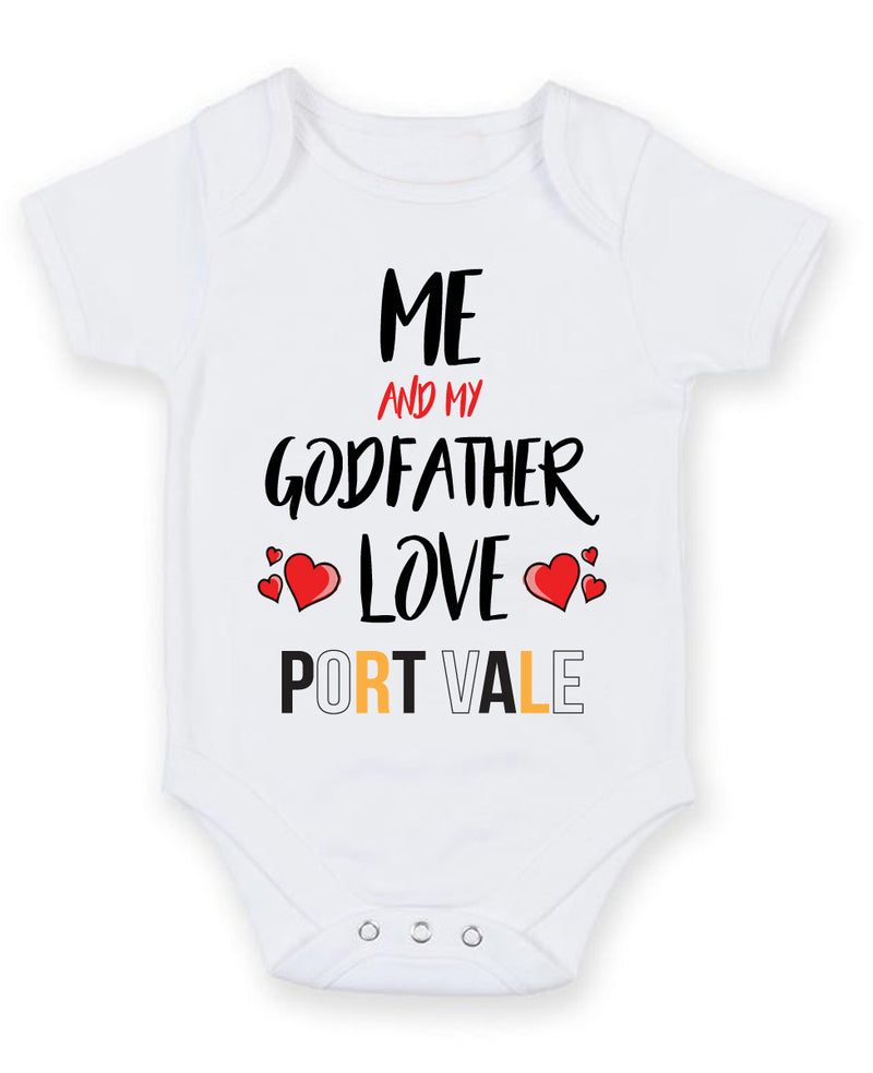 Me and My Godfather Love PORT VALE Personalised FOOTBALL TEAM Baby Grow