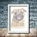 Personalised Pug 1 Word Art Poster Print