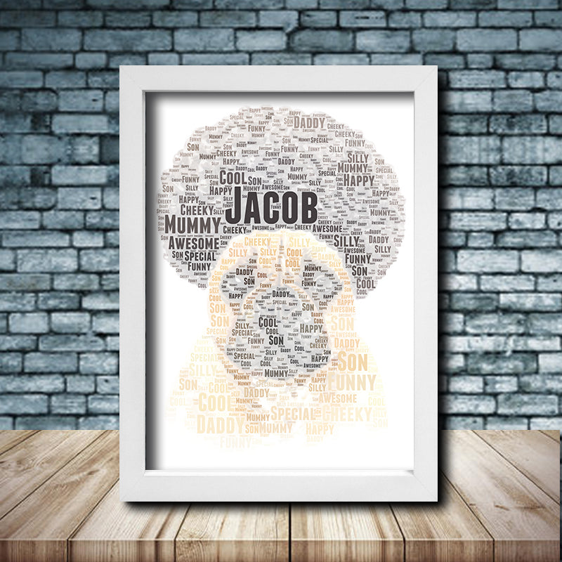 Personalised Pug 4 Word Art Poster Print