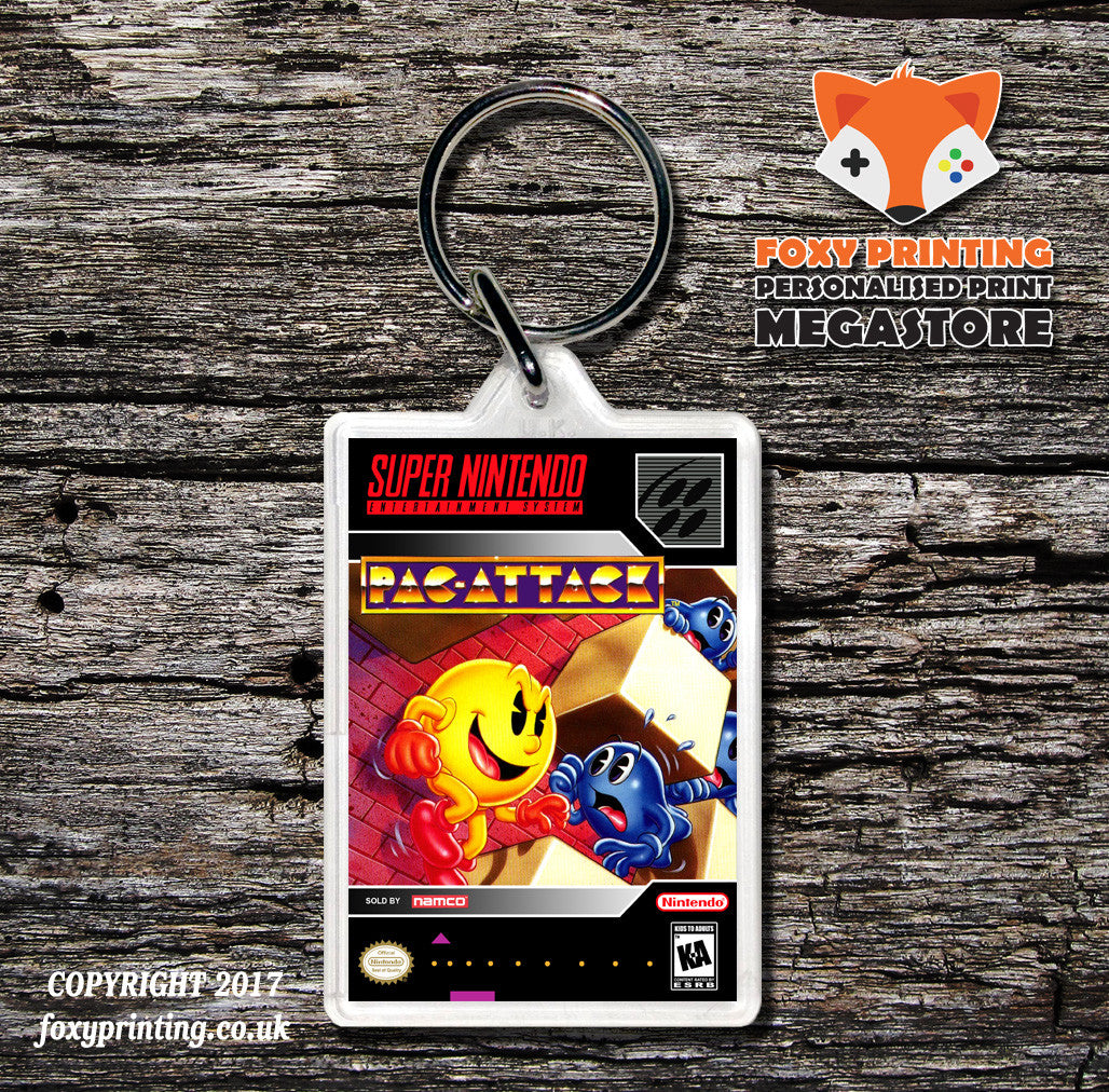 Pac-Attack Game Inspired Retro Gaming Keyring