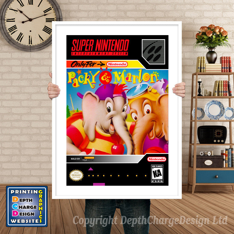 Packy And Marlon Super Nintendo GAME INSPIRED THEME Retro Gaming Poster A4 A3 A2 Or A1