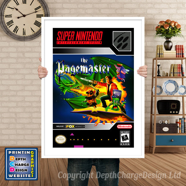 Pagemaster Super Nintendo Game Inspired Theme Retro Gaming Poster