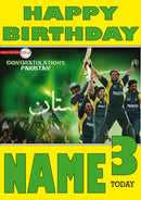 Pakistan Cricket Team 2 THEME INSPIRED Style PERSONALISED Kids Adult FUNNY Birthday Card