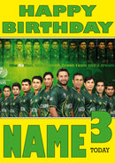 Pakistan Cricket Team THEME INSPIRED Style PERSONALISED Kids Adult FUNNY Birthday Card