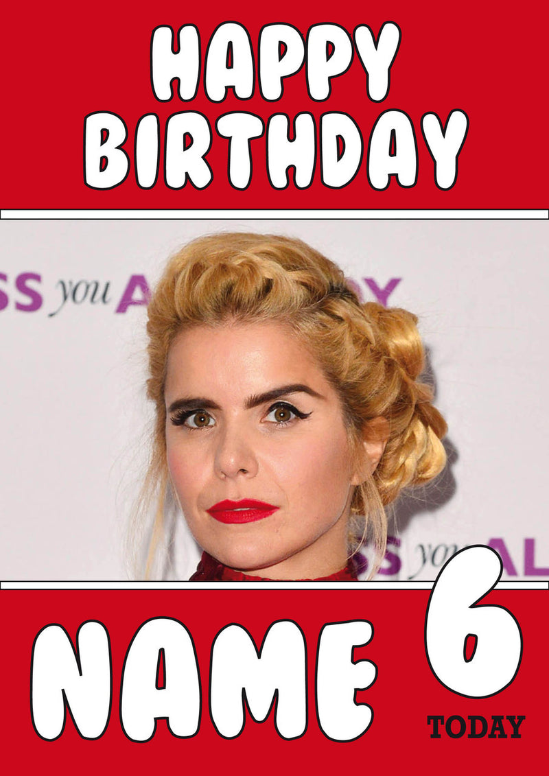 Personalised Paloma Faith INSPIRED Adult RUDE Birthday Card