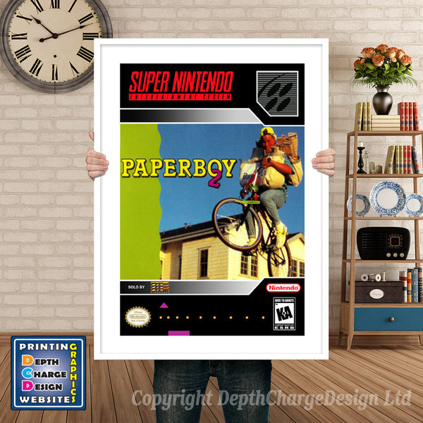Paperboy 2 Super Nintendo Game Inspired Theme Retro Gaming Poster