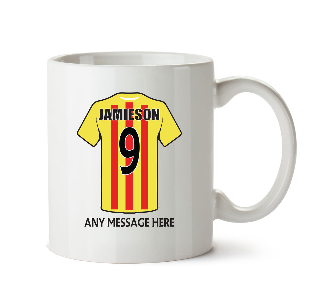 Partick Thistle Football Team Mug Personalised Birthday Age And Name – printed mug product image 1