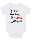 Partick Thistle Eat Sleep Repeat Football Fan Baby Grow Bodysuit