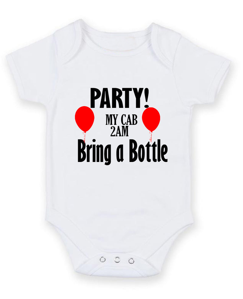 Party My Crib Personalised Baby Boy Girl Unisex Short Sleeve Bodysuit