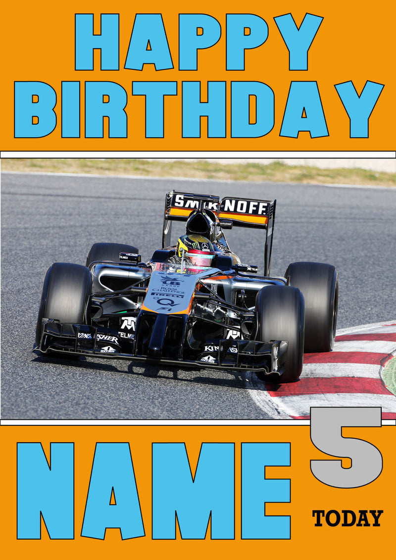 Personalised Pascal Wehrlein F1 THEME INSPIRED PERSONALISED Kids Adult Birthday Card 2