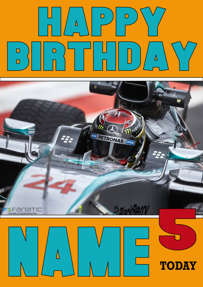 Personalised Pascal Wehrlein F1 THEME INSPIRED PERSONALISED Kids Adult Birthday Card 5