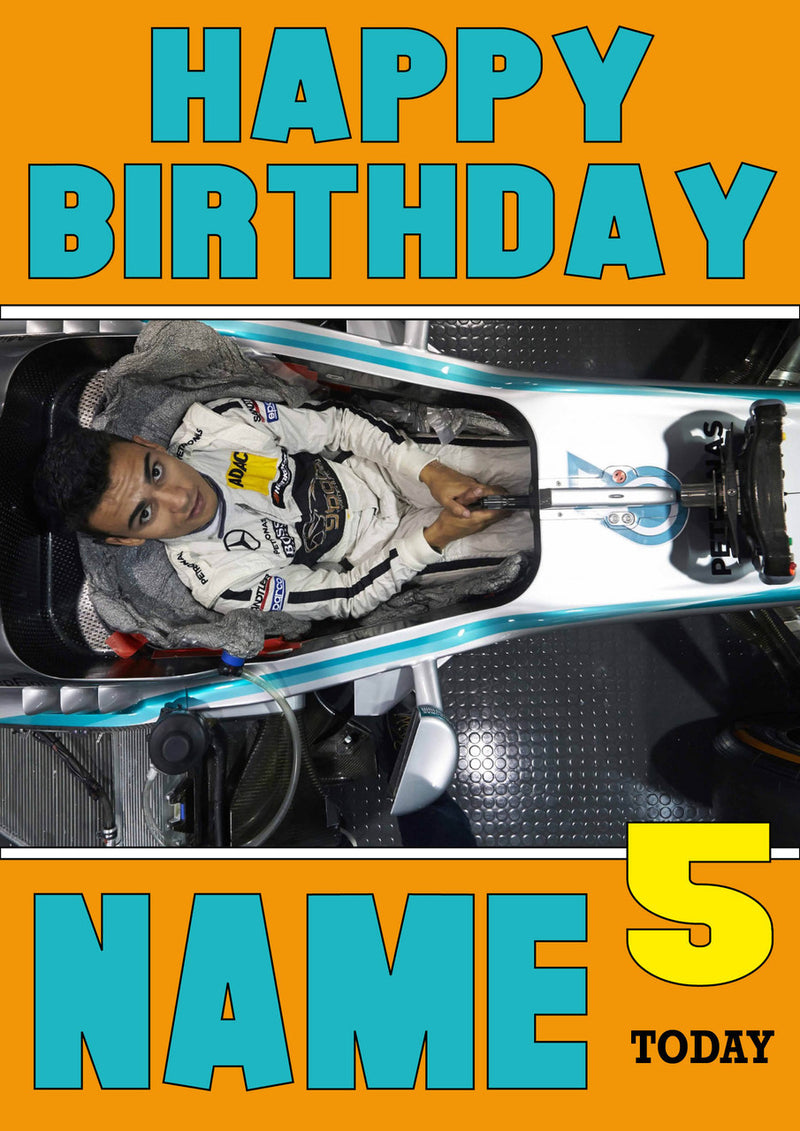 Personalised Pascal Wehrlein F1 THEME INSPIRED PERSONALISED Kids Adult Birthday Card 6