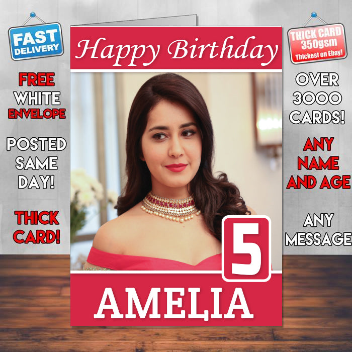 Pashi Khanna 2017 Theme Style Personalised Kids Inspired Movie Birthday Card (SA)