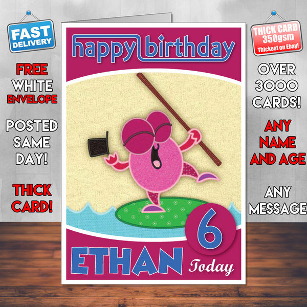 Patchwork Pals 4 Style Theme Personalised Kidshows Birthday Card (SA)
