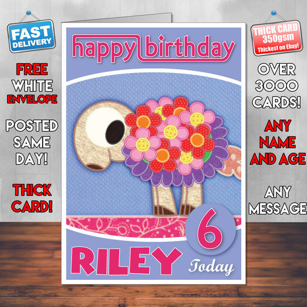 Patchwork Pals 6 Style Theme Personalised Kidshows Birthday Card (SA)