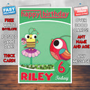 Patchwork Pals 9 Style Theme Personalised Kidshows Birthday Card (SA)