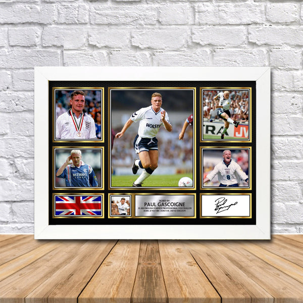 Paul Gascoigne Printed Signature Print – Reproduction Print