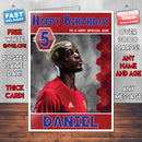 Paul Pogba Manchester United Theme Inspired Kids Inspired Adult Personalised Sports Birthday Card (SA)