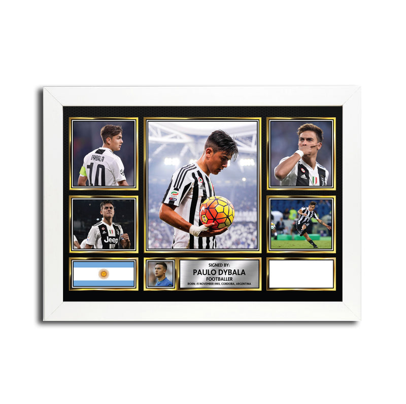 Paulo Dybala MC1654 - Black Frame Autographed Football Poster