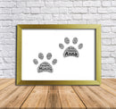 Personalised Paw Prints 2 Word Art Poster Print