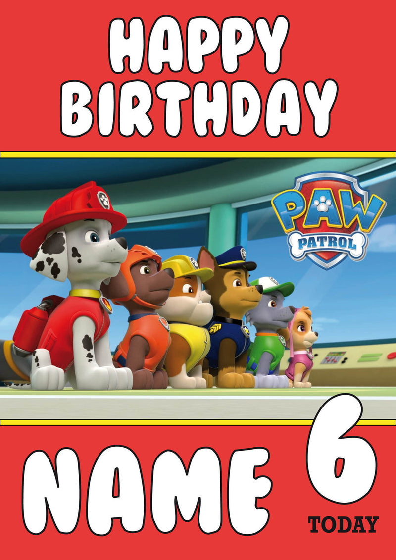 THEME INSPIRED Kids Adult Personalised Birthday Card Paw Patrol Birthday Card 2