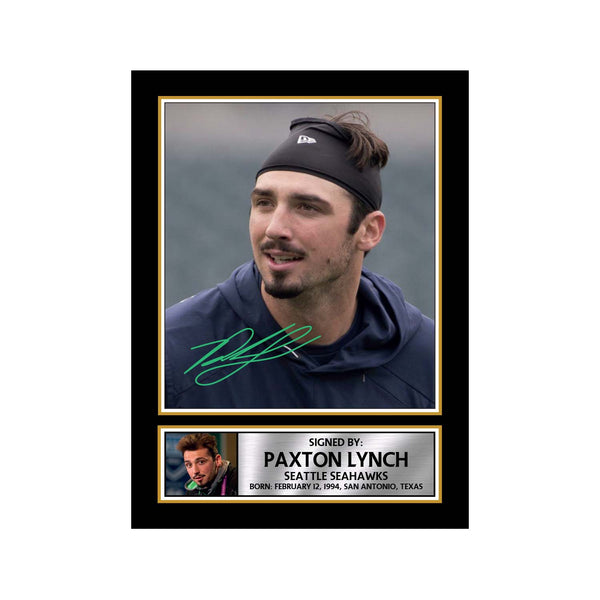 Paxton Lynch 2 American Football Printed Signature Print