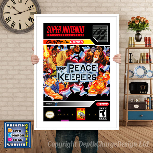 Peace Keepers Super Nintendo Game Inspired Theme Retro Gaming Poster