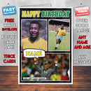Pele Brazil Inspired Style Personalised Football Birthday Card