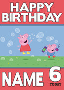 THEME INSPIRED Kids Adult Personalised Birthday Card Peppa Pig Birthday Card
